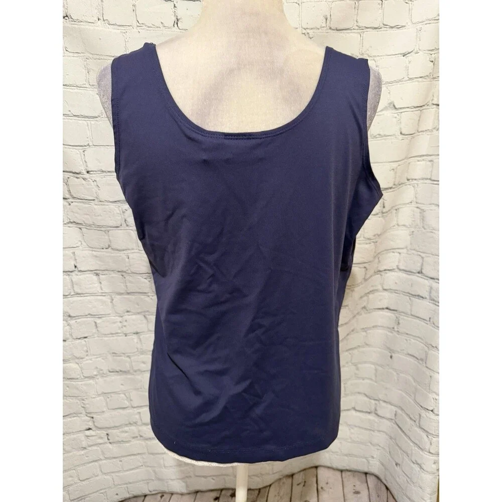 Chico's Women's Navy Blue Microfiber Sleeveless Tank Top - 2/US L - Picture 4 of 7